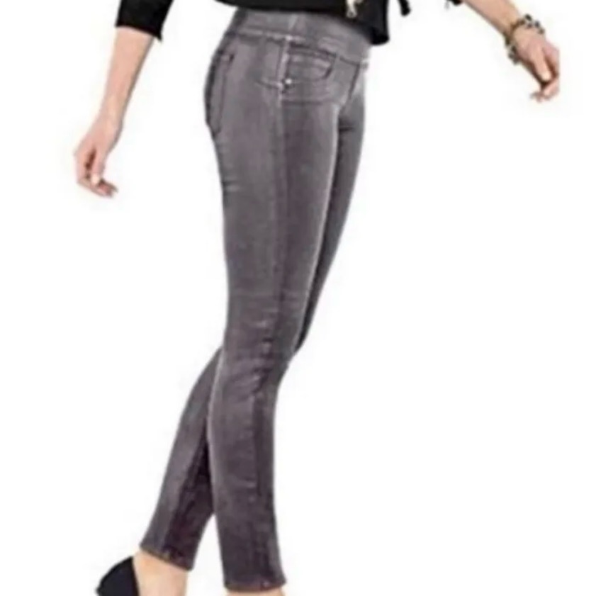 Spanx Solace Waxed Jeans In Pewter Metallic Silver Small